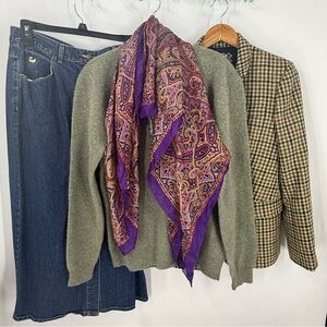 Headcovers unlimited 100% silk paisley print scarf OS